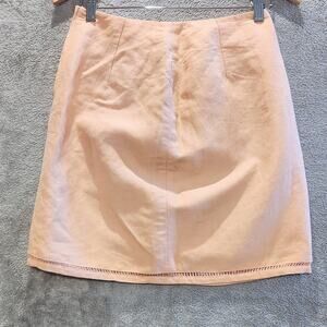 Vintage The Limited Pink Linen Blend Mini Skirt Size 6 Y2K 90s Summer Beach